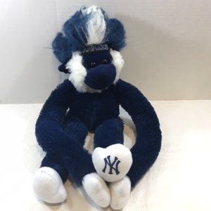 NY Yankees Blue Fuzzhead Wig Monkey Plush Toy Genuine Major League Merchandise